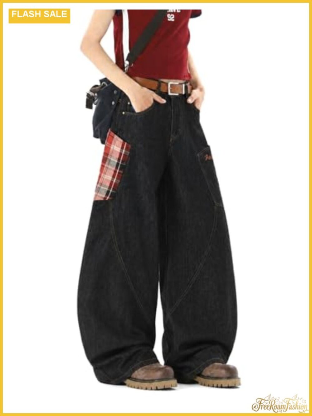 Baggy Barrel Jeans Wide Leg Y2K Denim Pants Unisex Streetwear